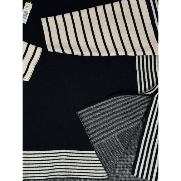 Max Studio London Women’s Oversized Striped Cape Sweater, Size -L - Picture 9 of 11